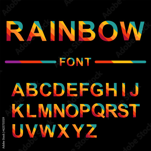Rainbow fonts in sheets that are special and cool