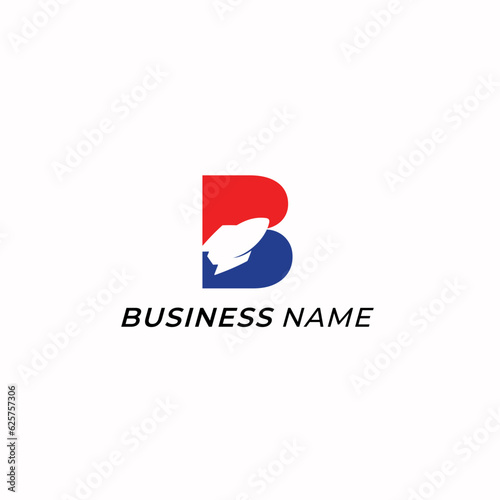 Free Download design logo combine letter B and rocketship - GFXLoad