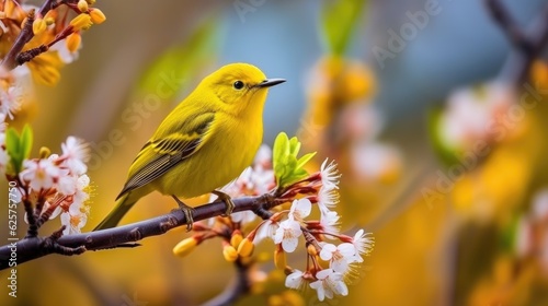 yellow wagtail on a branch © faiz