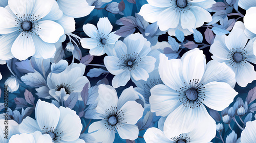 watercolor seamless pattern moonflowers