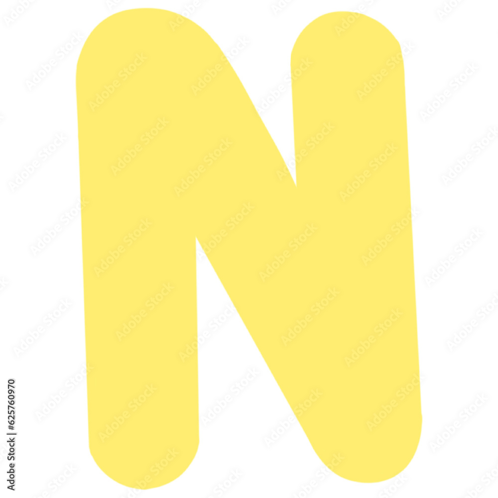 Yellow font, hand drawn