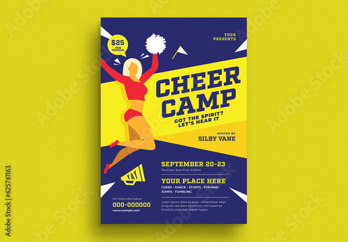 Modern Flat Design Cheer Camp Event Flyer (ID: 625761163)