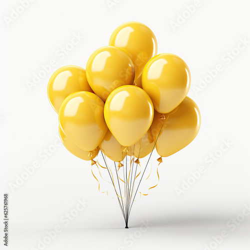 yellow balloons on white