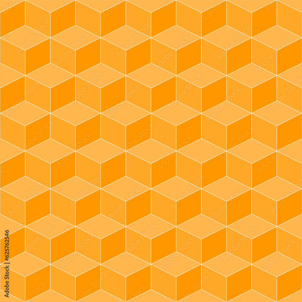 Orange cube pattern. cube vector pattern. cube pattern. Seamless geometric pattern for floor, wrapping paper, backdrop, background, gift card, decorating. Orange cube pattern. cube vector pattern. cube pattern. Seamless geometric pattern for floor, wrapping paper, backdrop, background, gift card, decorating.