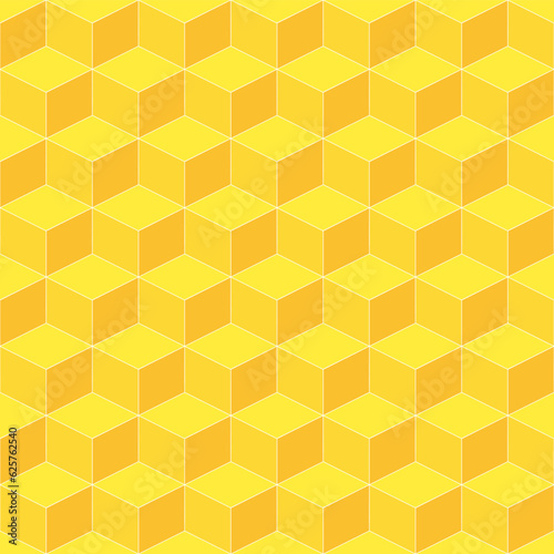Yellow cube pattern. cube vector pattern. cube pattern. Seamless geometric pattern for floor, wrapping paper, backdrop, background, gift card, decorating.