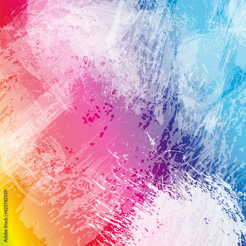 Colorful abstract grunge background, vector EPS10. Multicolor abstract wallpaper. Vivid backgrounds series. Bright rainbow colours. Vector without gradient with copy-space. High quality traced brushes
