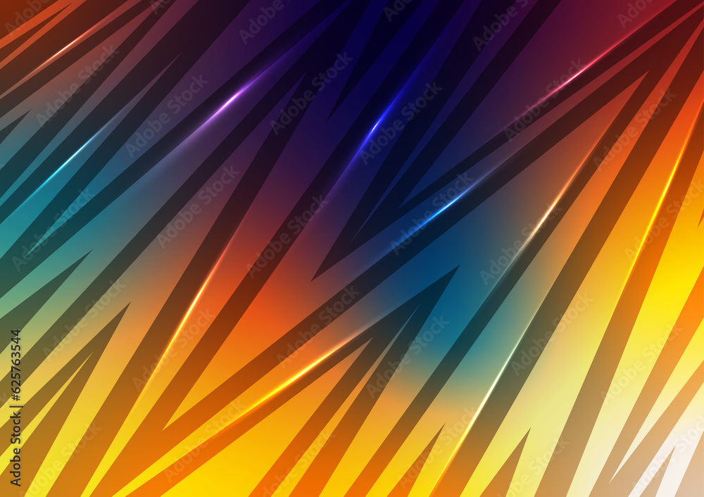 Obraz premium Abstract speed line yellow thunder gradient dark background