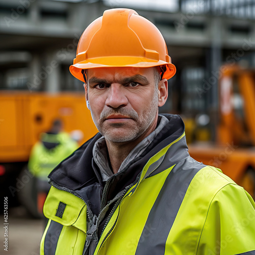 workman wearing protective ...