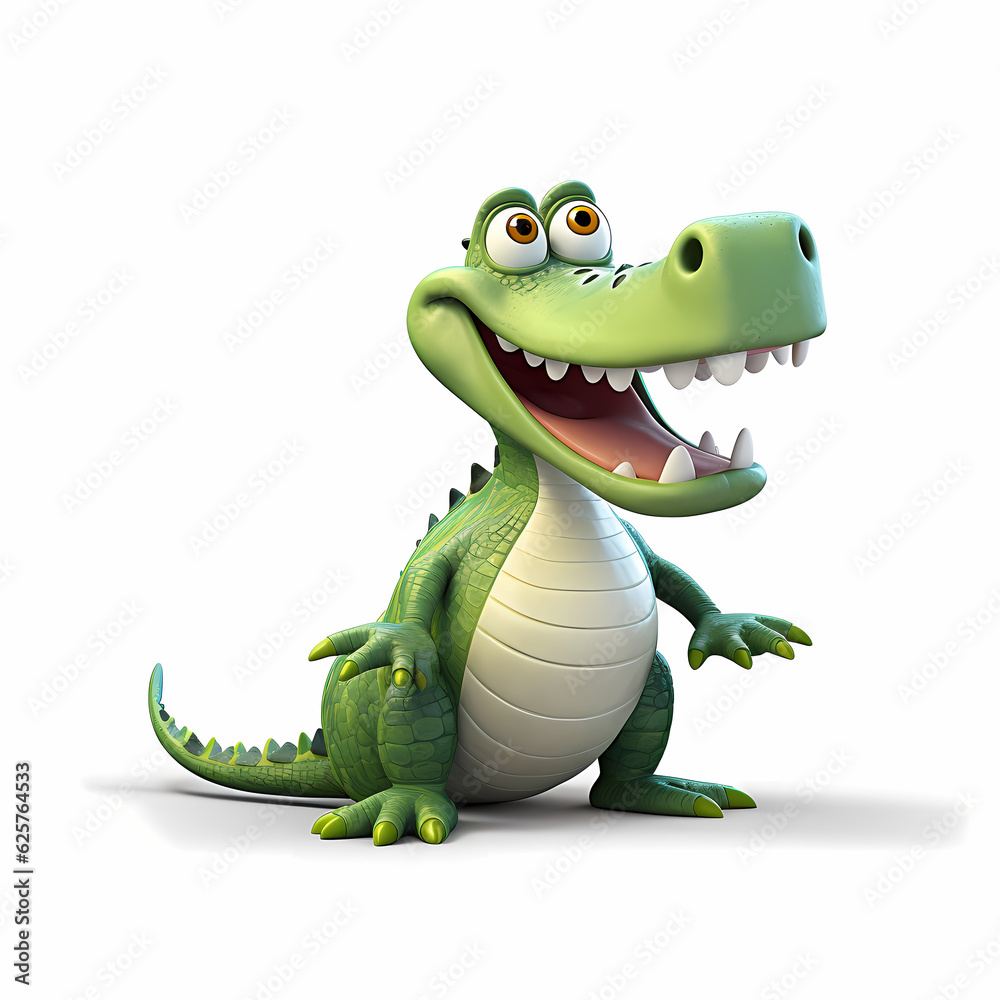 Crocodile 3D Isolated White Background Crocodile 3D Isolated White Background