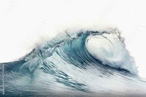 ocean water surface waves , isolated on white background, generative ai