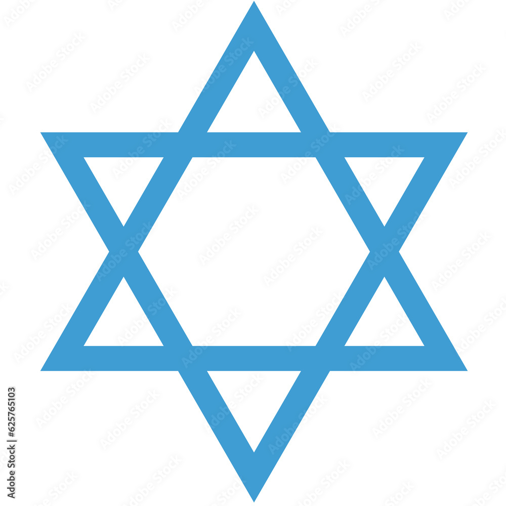 Obraz premium Digital png illustration of blue star of david on transparent background