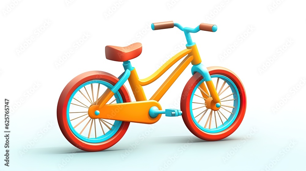 3D bicycle illustration cartoon, generated by AI 3D bicycle illustration cartoon, generated by AI