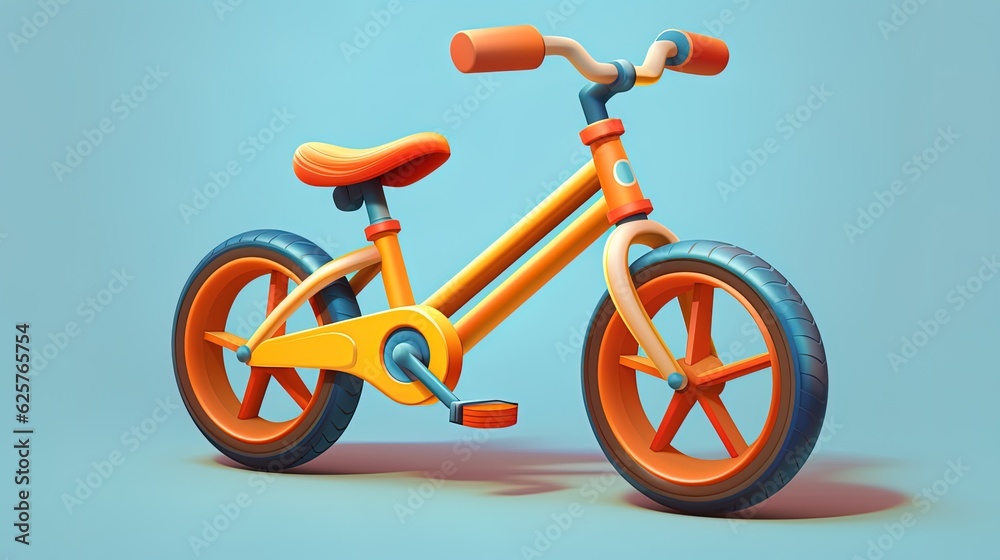Fototapeta premium 3D bicycle illustration cartoon, generated by AI