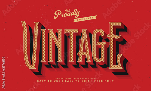 vintage retro editable text effect alphabet font typography typeface