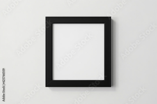 Black wall frame mockup, square size