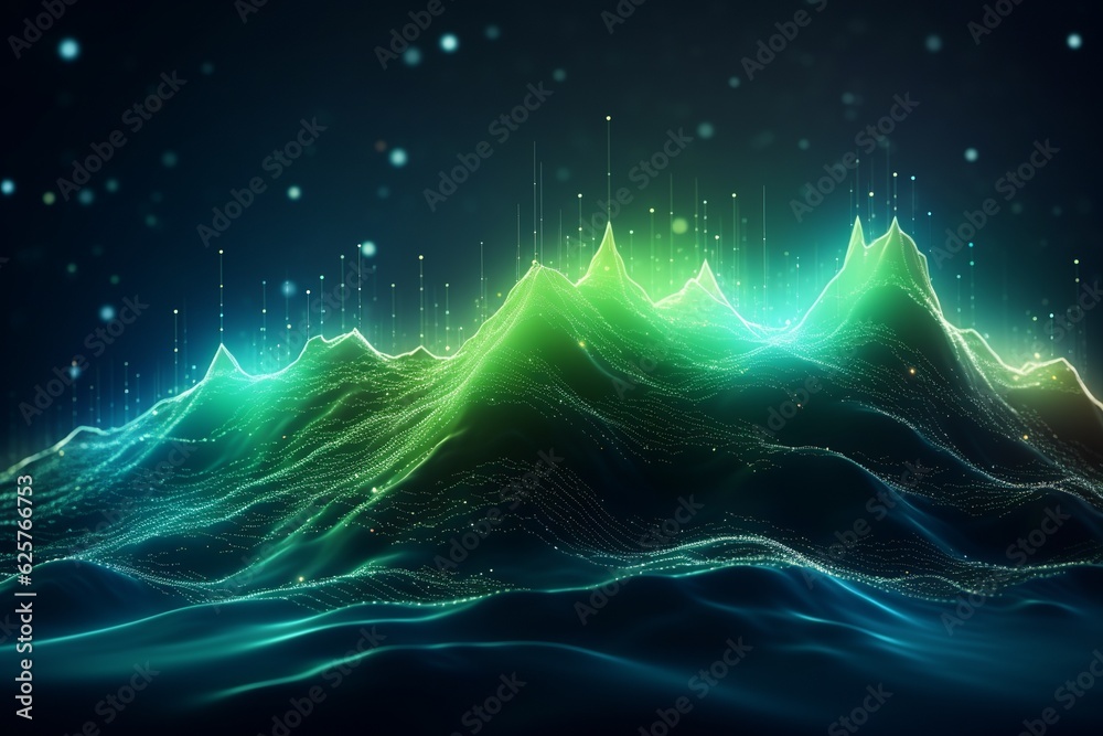 Green abstract futuristic background neon moving high speed. Data transfer concept, made with generative AI Green abstract futuristic background neon moving high speed. Data transfer concept, made with generative AI