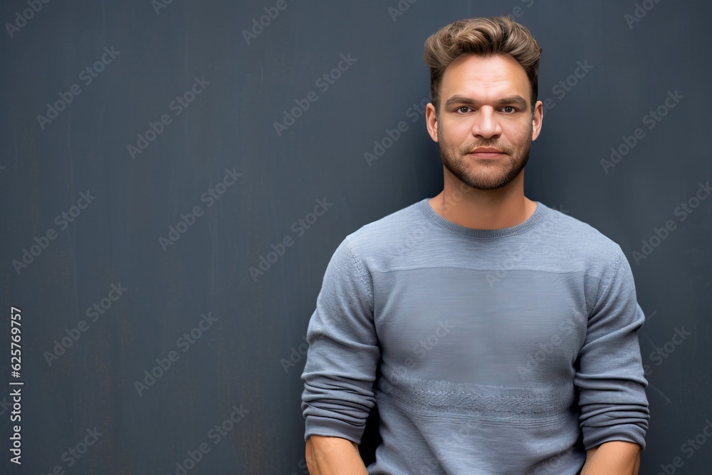 Portrait of an attractive man in casual clothes, generative ai Portrait of an attractive man in casual clothes, generative ai