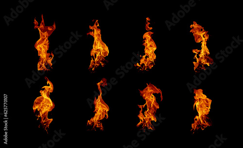 Abstract Burning fire flame collection
