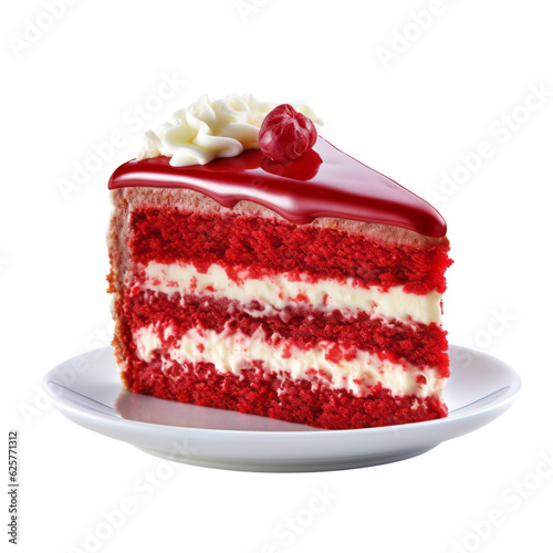 Fotografia a red velvet cake isolated on transparent background cutout