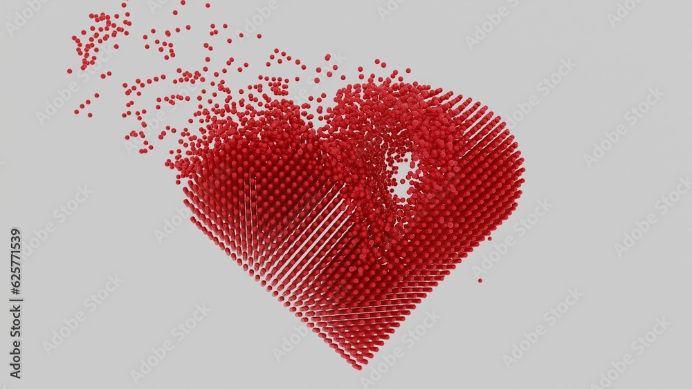 The striking illustration captures raw emotion with a vibrant red heart ...