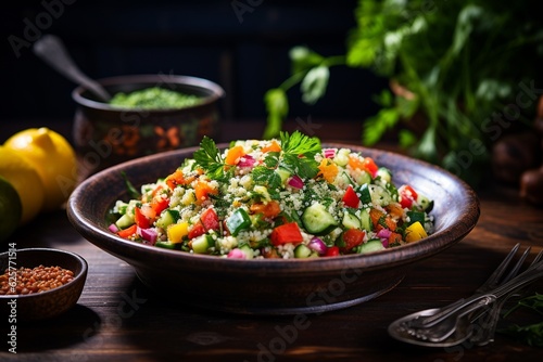 Vibrant Couscous Salad Created with Generative AI