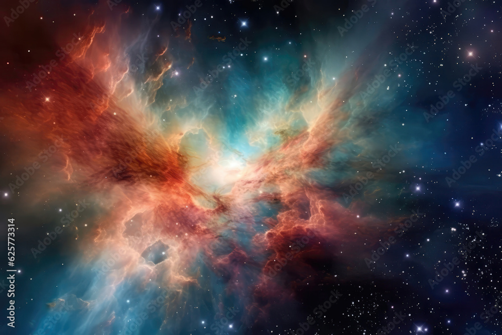 The Ethereal Beauty Of The Orion Nebula, Stellar Nursery Brimming With New Stars. Generative AI