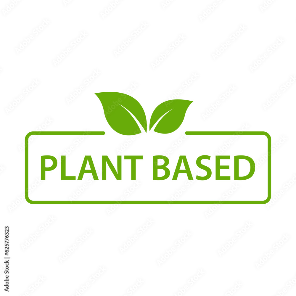 Plant based icon vector healthy food symbol vegan badge, vegetarian sign for your web site design, logo, app, UI.illustration Plant based icon vector healthy food symbol vegan badge, vegetarian sign for your web site design, logo, app, UI.illustration