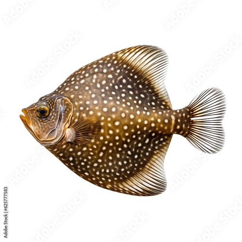 European flounder fish isolated on white