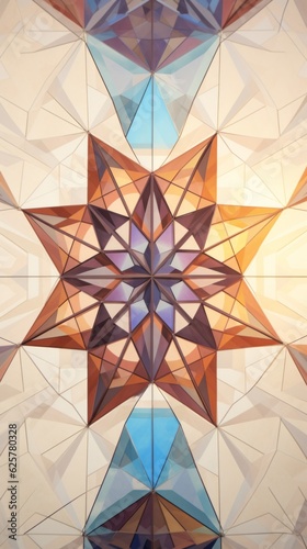 Colorful abstract fractal kaleidoscope background. Generative AI
