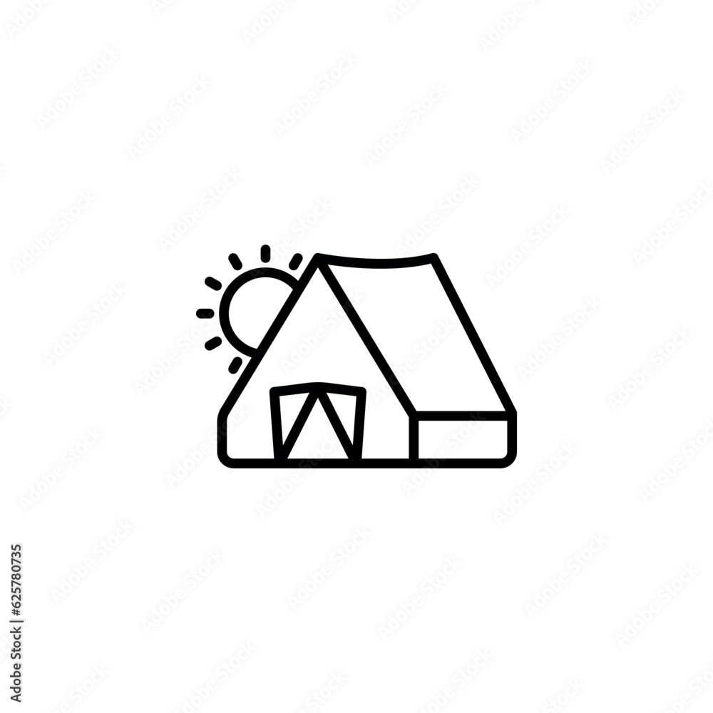 Camp Tent icon design with white background stock illustration Camp Tent icon design with white background stock illustration