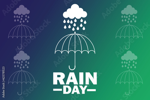 Rain Day Vector Template Design Illustration. Suitable for greeting card, poster and banner