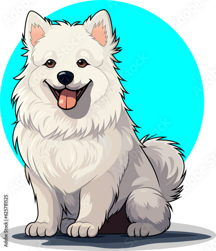 Illustration of an American Eskimo dog