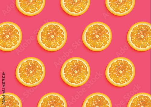 Slices of fresh orange for summer background.