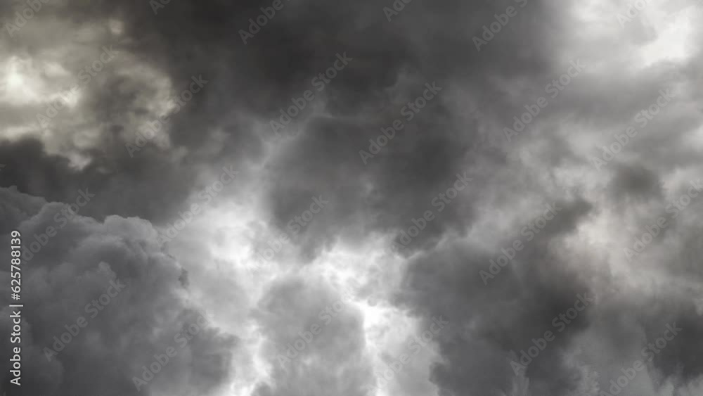 Abstract Background Of Severe Thunderstorm Clouds 4k