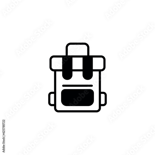 Bag Pack icon design with white background stock illustration