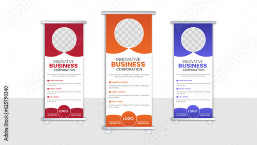 Roll up banner design print template, Vertical, abstract background, Roll up banner design or Standing Banner template