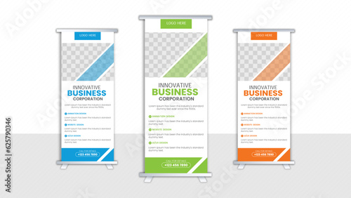 Corporate business roll up banner or x stand design template