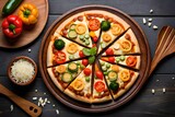 pizza on a table generated by AI