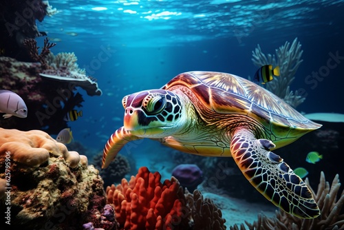 turtle swimming in the sea Generative AI