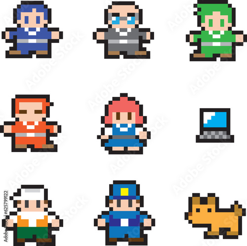 現代RPG風ドット絵　ビジネス人物セット