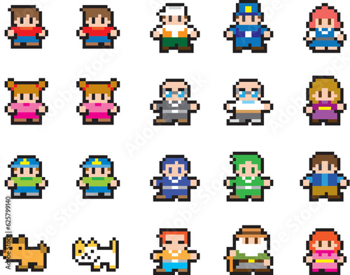 現代RPG風ドット絵　人物セット