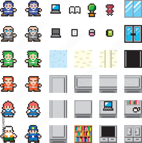 現代RPG風ドット絵　ビジネスセット