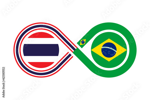 unity concept. thai and brazilian portuguese language translation icon. vector illustration isolated on white background
