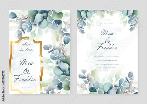 Universal hand drawn floral templates in warm colors perfect for an autumn or summer wedding and birthday invitations, menu and baby shower.