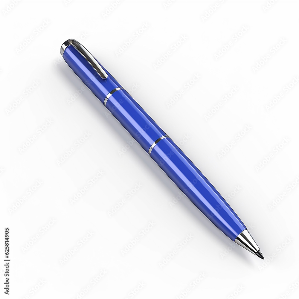 blue pen icon 3d rendering on white isolated background blue pen icon 3d rendering on white isolated background