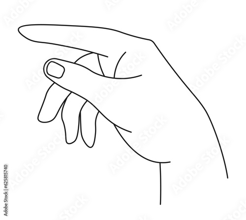 Hand with fingers, pointing and showing vector