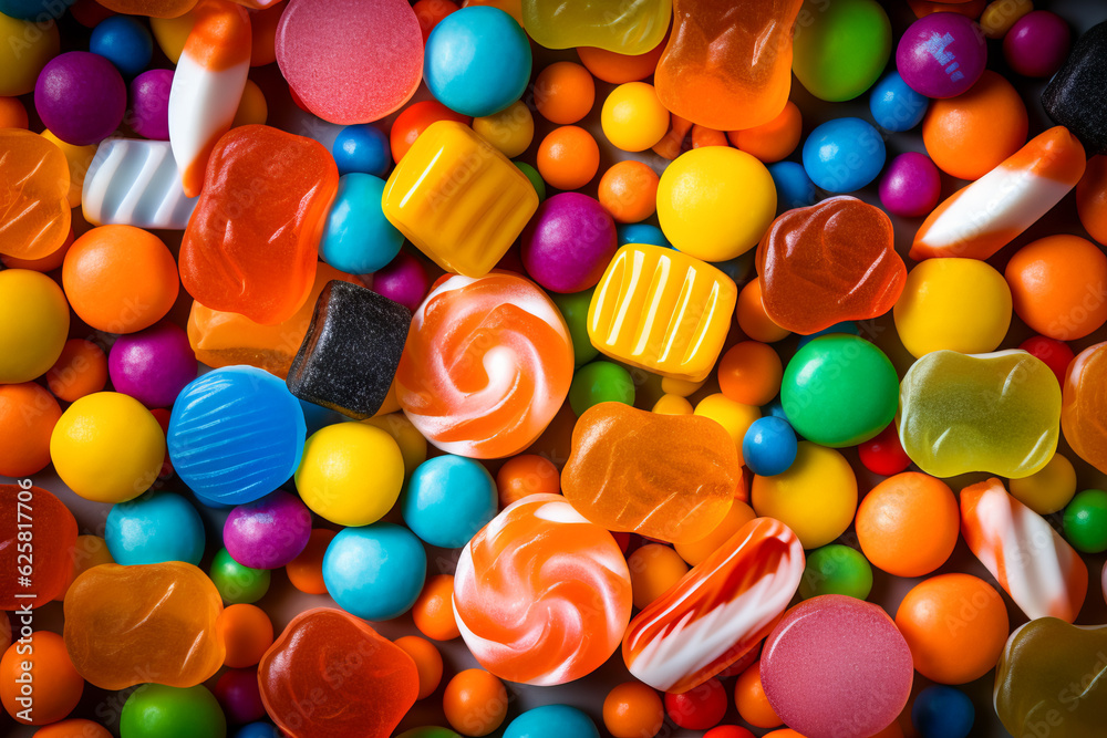 Fototapeta premium colorful candy on a black background