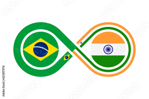 unity concept. brazilian portuguese and hindi language translation icon. vector illustration isolated on white background