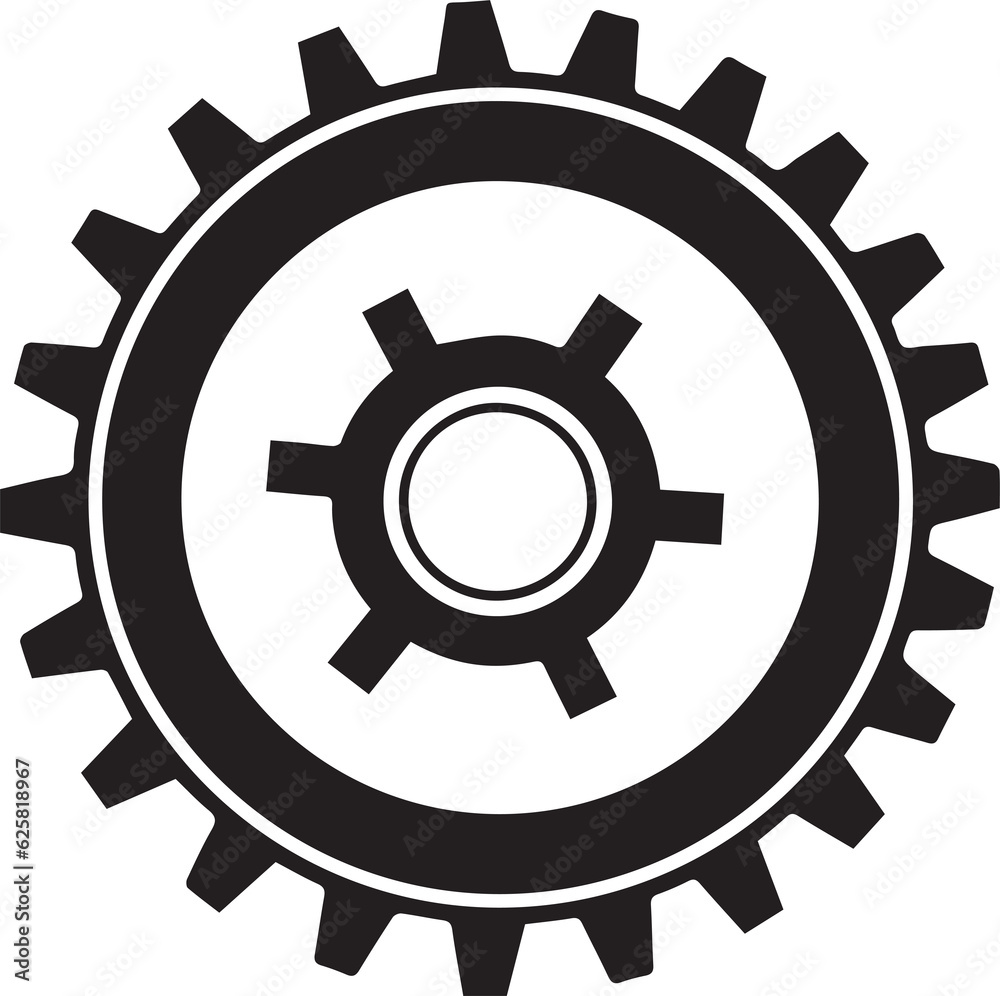 mechanic or engineer logo in flat line art style