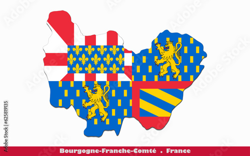 Bourgogne Franche Comte,Flag -  Regions of France (EPS) photo